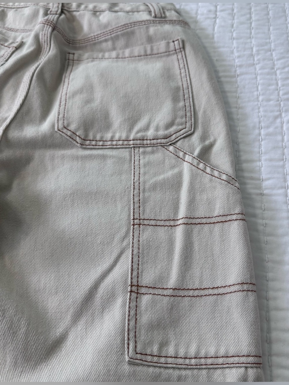 High-Rise Carpenter Jeans in Light Beige/Tan Preppy in Size 5/27 Wide Leg - Picture 12 of 14